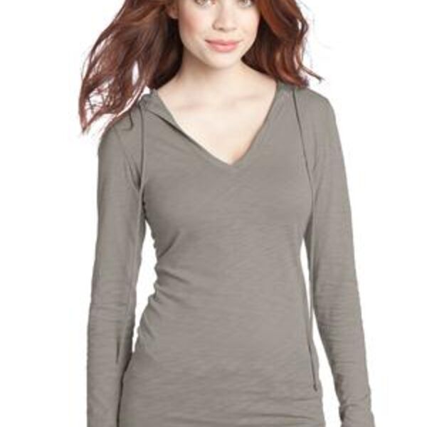 Juniors Slub V Neck Hoodie Thumbnail