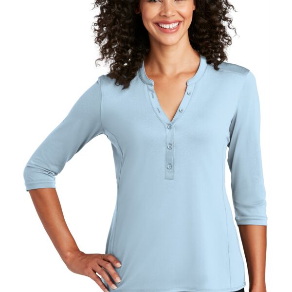 SEW N STITCHES - Ladies UV Choice Pique Henley Thumbnail