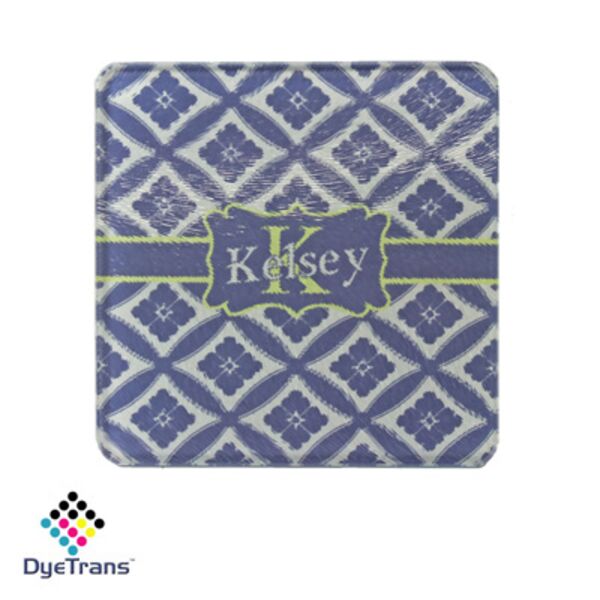 Square DyeTrans Glass Coaster, with White Sublimation Backing, 3.93" x 3.93" x .16". Tempered Textur Thumbnail