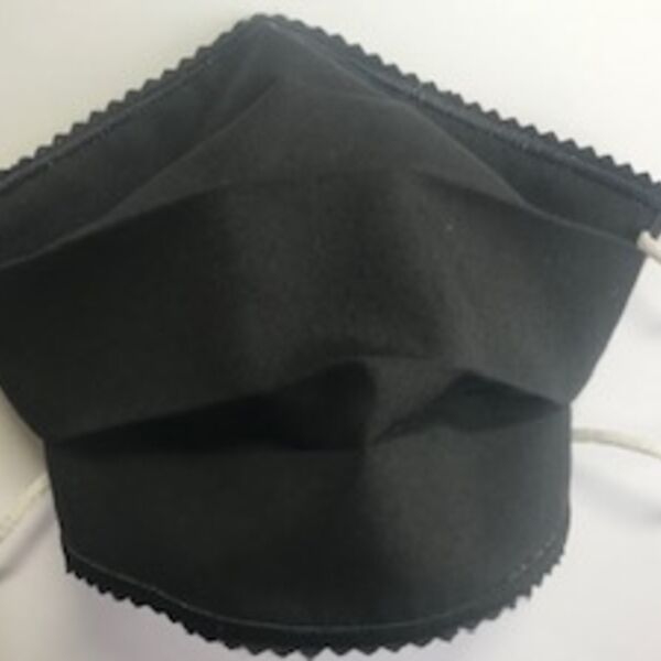 FACEMASK - NON-MEDICAL HOMEMADE MASK -2-PLY CLOTH - WASHABLE- BLACK Thumbnail