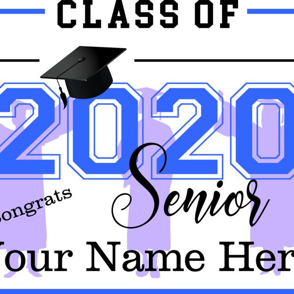 Graduation Sign - Class of 2020 Seniors with Silhouettes Thumbnail