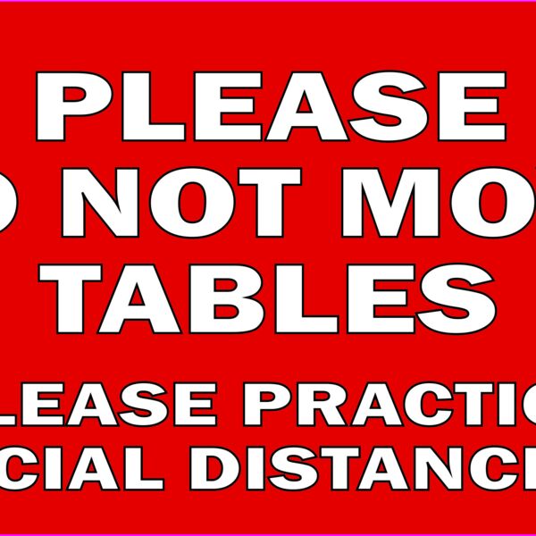 Do Not Move Tables Decal  7"X12" Thumbnail