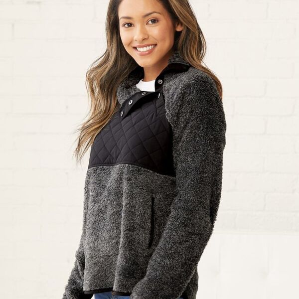 SEW N STITCHES - BOXERCRAFT Women's Quilted Fuzzy Fleece Pullover Thumbnail